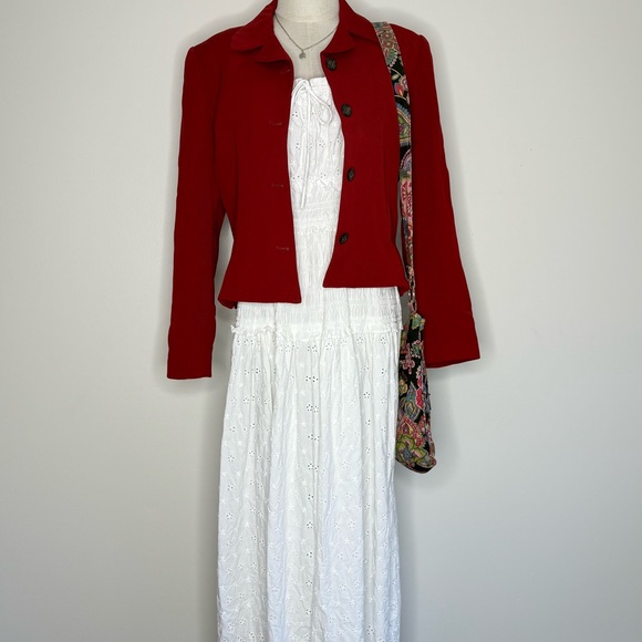 Vintage Red wool blend blazer - Picture 1 of 5